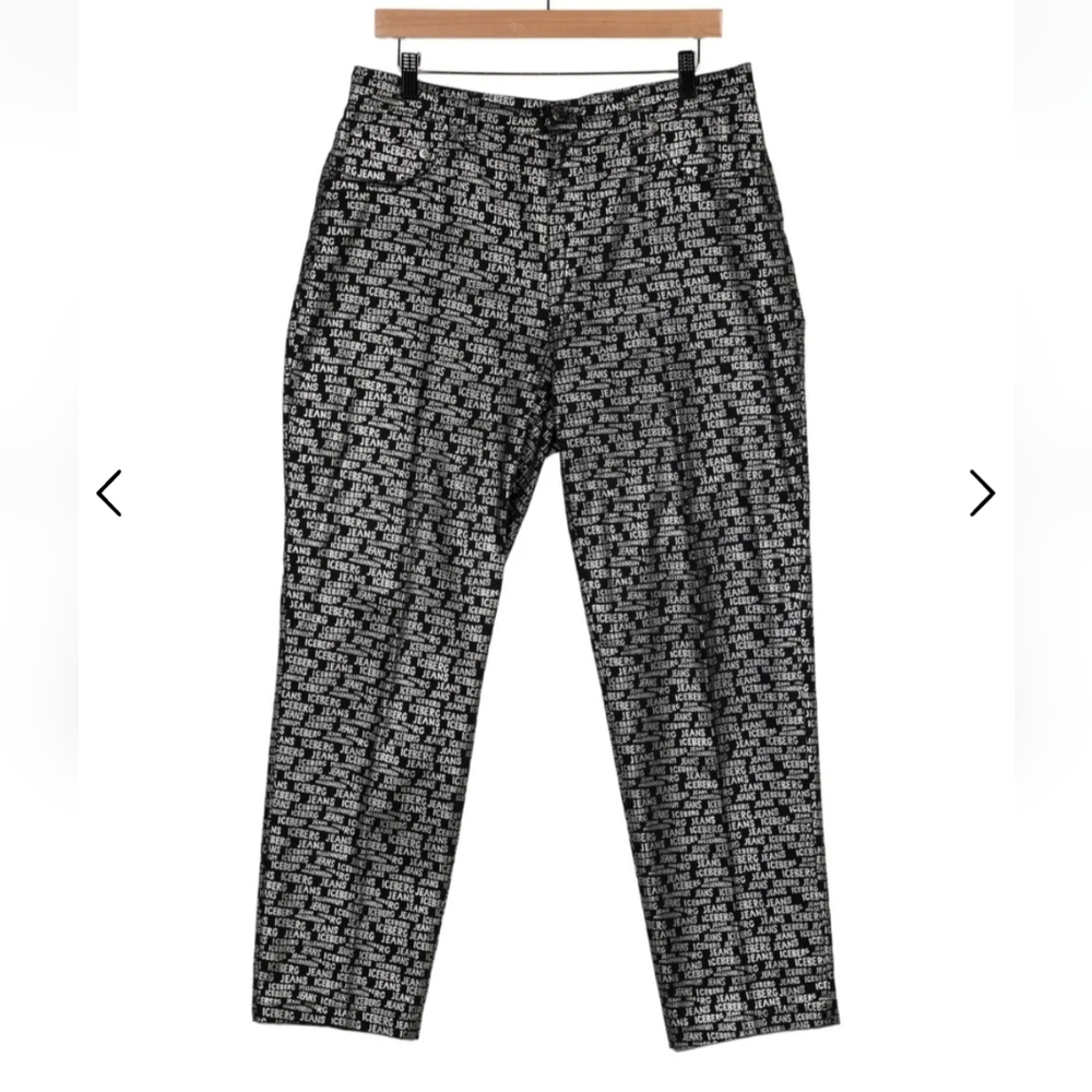 Iceberg Black & White Logo-Print Sweatpants